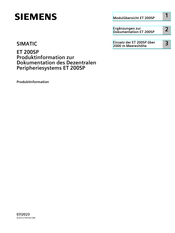 Siemens simatic et 200sp Produktinformation