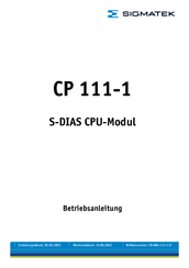Sigmatek CP 111-1 Betriebsanleitung