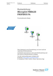 Endress+Hauser Micropilot FMR62B PROFIBUS PA Kurzanleitung