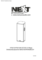 Next PROAUDIO HFA115 Benutzerhandbuch
