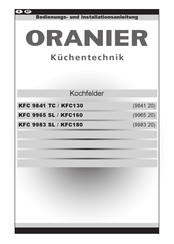 Oranier KFC 9841 TC Bedienungs- Und Installationsanleitung