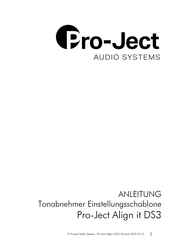 Pro-Ject Audio Systems Align it DS3 Anleitung