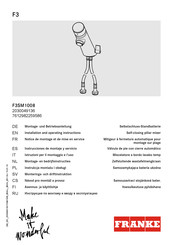 Franke F3SM1008 Montage- Und Betriebsanleitung