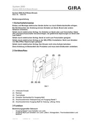 Gira System 2000 Bedienungsanleitung