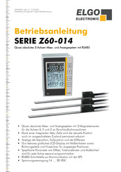 ELGO Electronic Z60-014 Serie Betriebsanleitung