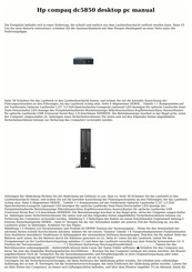 HP Compaq dc5850 Microtower Bedienungsanleitung