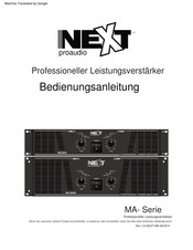 Next PROAUDIO MA2300 Bedienungsanleitung
