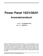 B&R Industries Power Panel 21 Anwenderhandbuch