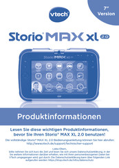VTech Storio MAX XL 2.0 Produktinformationen