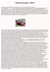 Mazda 2 2013 Benutzers Manuell