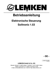 LEMKEN Solitronic 1.53 Betriebsanleitung