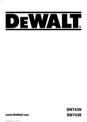 DeWalt DW743K Bersetzt Von Den Originalanweisungen