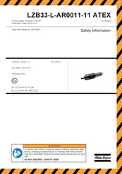 Atlas Copco LZB33-L-AR0011-11 ATEX Sicherheitshinweis