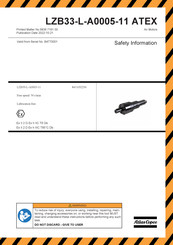 Atlas Copco LZB33-L-A0005-11 ATEX Sicherheitshinweis