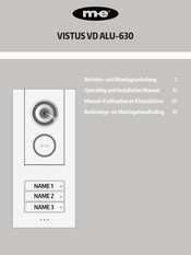 m-e VISTUS VD ALU-630 Betriebs- Und Montageanleitung