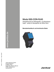 janitza 800-CON-RJ45 Benutzerhandbuch Und Technische Daten