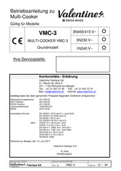 Valentine VMC-3 Betriebsanleitung