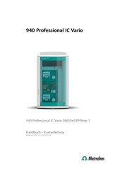 Metrohm 940 Professional IC Vario SeS Kurzanleitung