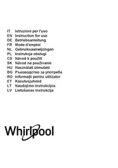 Whirlpool WCTH 63F LEB X Betriebsanleitung