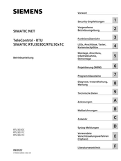 Siemens SIMATIC RTU30 1C Serie Betriebsanleitung