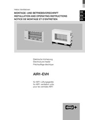 Helios AIR1-EVH RH 2000 Montage- Und Betriebsvorschrift