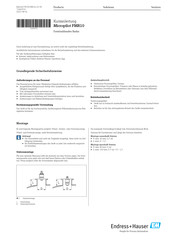 Endress+Hauser Micropilot FMR10 Kurzanleitung