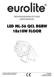 EuroLite LED ML-56 QCL RGBW 18x10W Floor Bedienungsanleitung