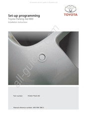 Toyota Parking Aid 800 Programmierung