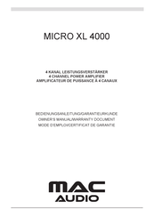 MAC Audio MICRO XL 4000 Bedienungsanleitung, Garantie