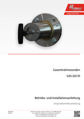 Bühler technologies GAS 222.10 Betriebs Und Installationsanleitung