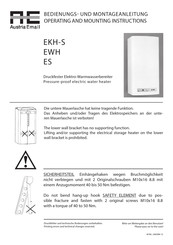 Austria Email EKH-S 50 Bedienungs- Und Montageanleitung