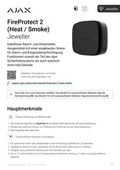 AJAX FireProtect 2 (Heat/Smoke/CO) Jeweller Bedienungsanleitung