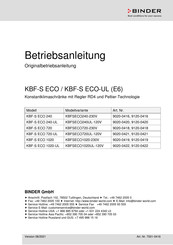Binder KBF-S ECO 720 Betriebsanleitung