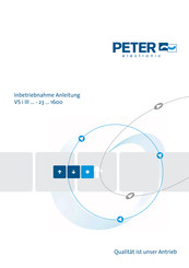 Peter Electronic VS i III 1600N Inbetriebnahmeanleitung