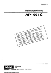 Akai AP-001 C Bedienungsanleitung