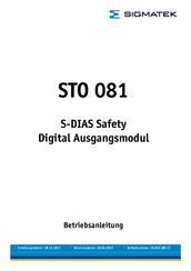 SIGMATEK STO 081 Betriebsanleitung
