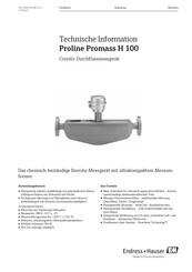 Endress+Hauser Proline Promag H 100 Technische Information