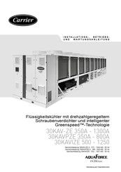 Carrier AquaForce PUREtec 30KAVIZE 500 Installations-, Betriebs- Und Wartungsanleitung