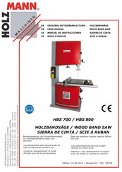 HOLZMANN-MASCHINEN HBS 800 Originalbetriebsanleitung