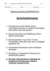 Werner Dosiertechnik GRANUDOS 10 Bedienungsanleitung