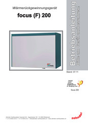 Zehnder PAUL focus F 200 Serie Betriebsanleitung