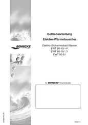 Behncke EWT-80-41 Betriebsanleitung