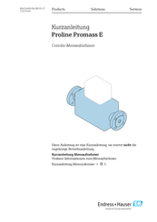 Endress+Hauser Proline Promass E Kurzanleitung