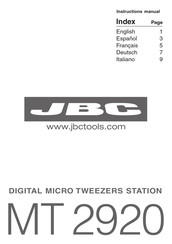 jbc MT 2920 Kurzanleitung