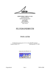 Grob TWIN-ASTIR Flughandbuch