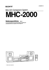 Sony MHC-2000 Bedienungsanleitung