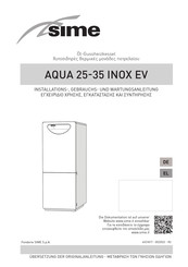 Sime AQUA INOX EV 35 Gebrauchs- Und Wartungsanleitung
