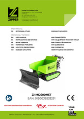 Zipper Maschinen ZI-MD500HST Betriebsanleitung