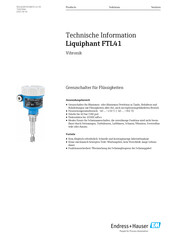 Endress+Hauser Liquiphant FTL41 Technische Informationen
