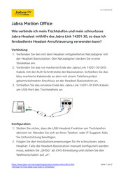 Jabra Motion Office Kurzanleitung